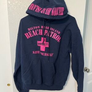 Gildan Black Hoodie with Pink Print